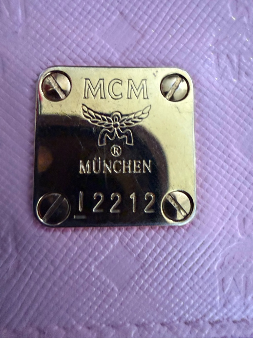 MCM Pink Leather Compact Wallet with Gold Logo Plaque COA - Picture 10 of 15
